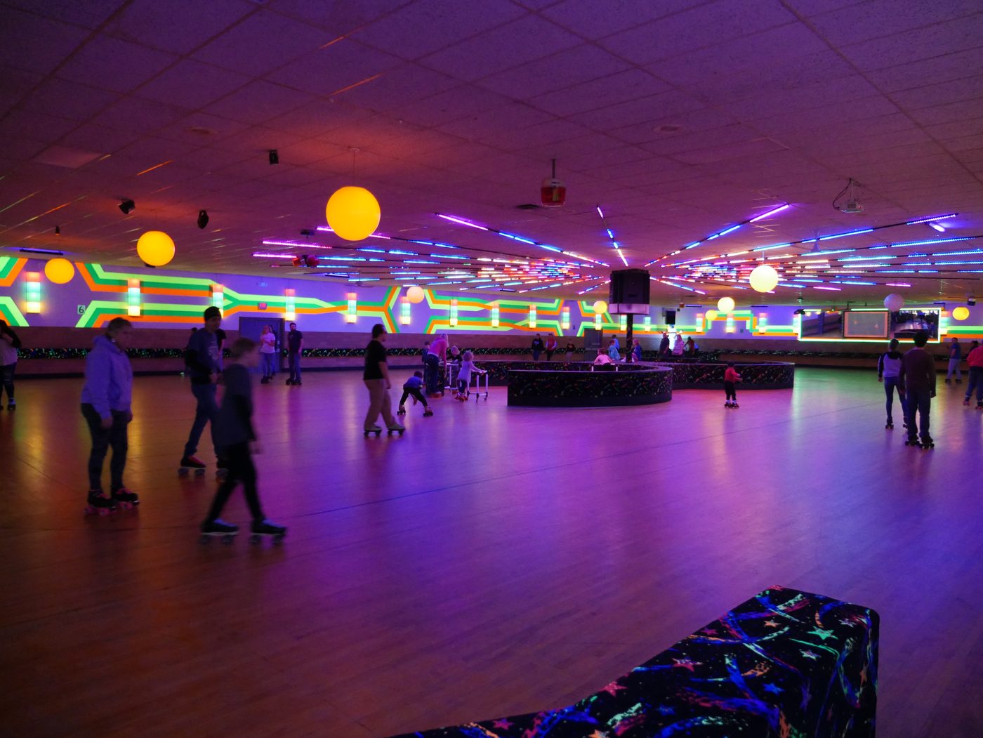 Skaters on the rink floor at 36 Skate Club in Piqua, Ohio